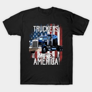 Trucker American Flag Truck Driver T-Shirt